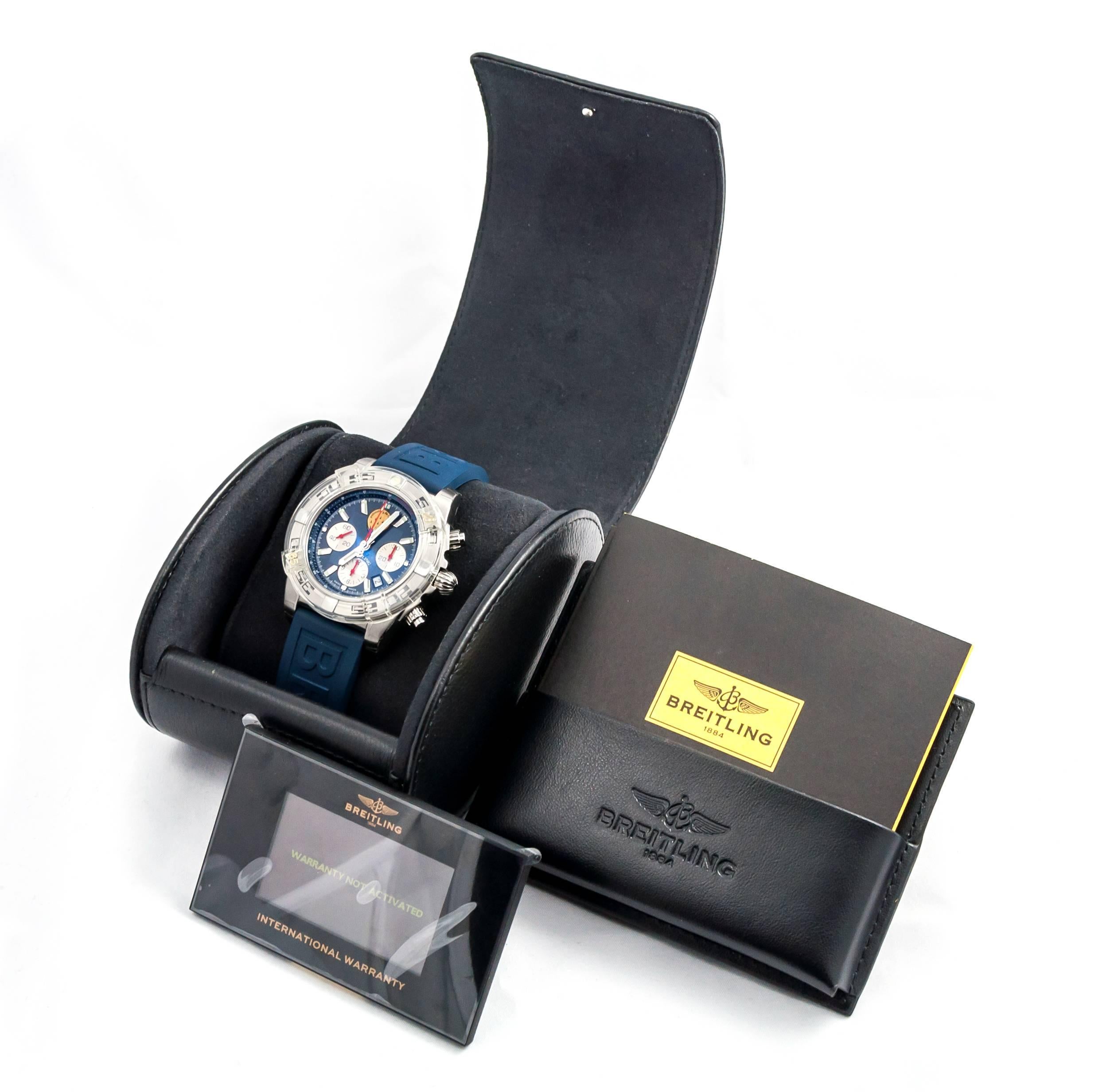 Men's Breitling Stainless steel Chronomat Patrouille De France Automatic Wristwatch 