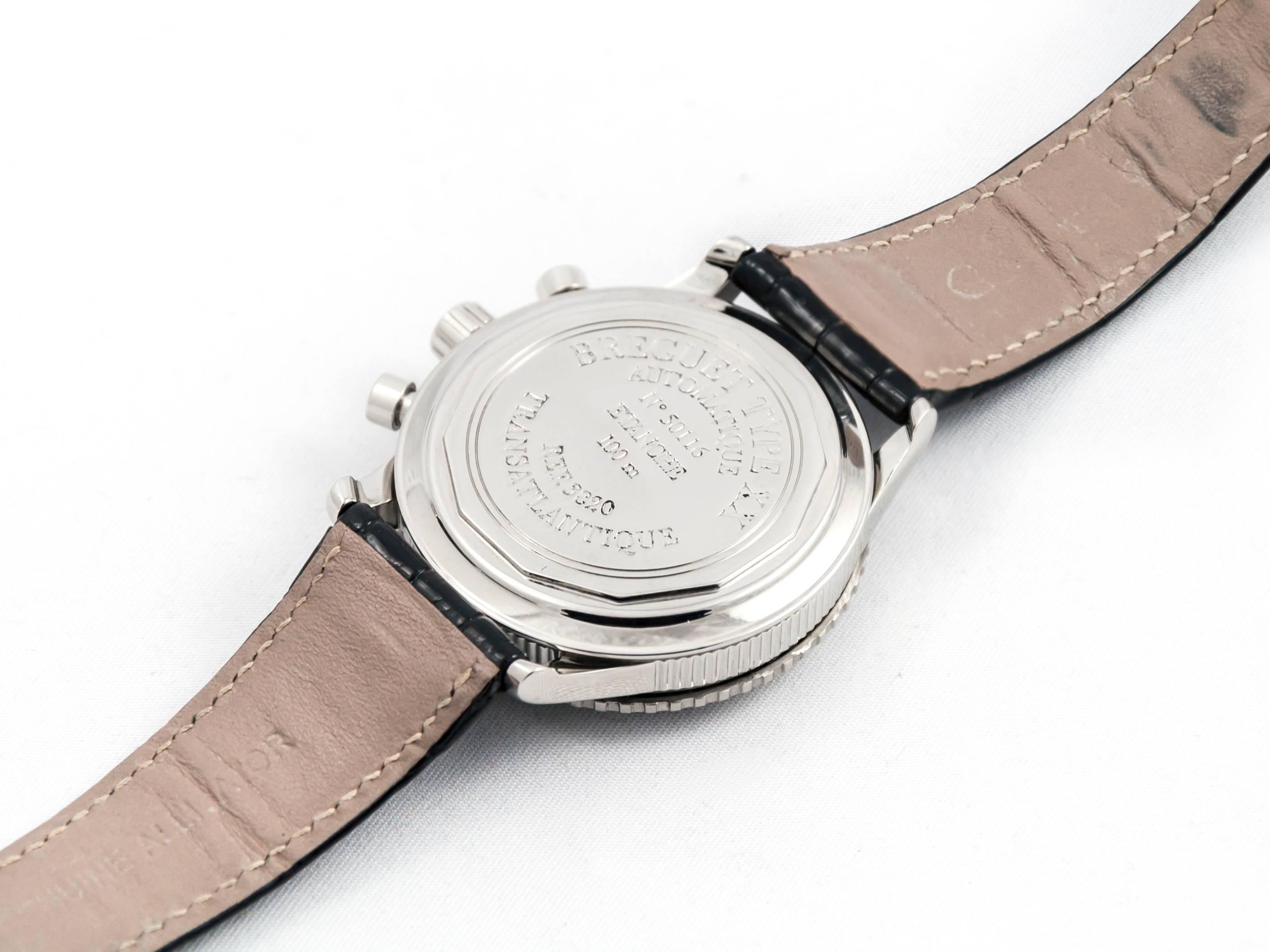 Breguet stainless Steel Transatlantique 3820 Chronograph Automatic Wristwatch 3