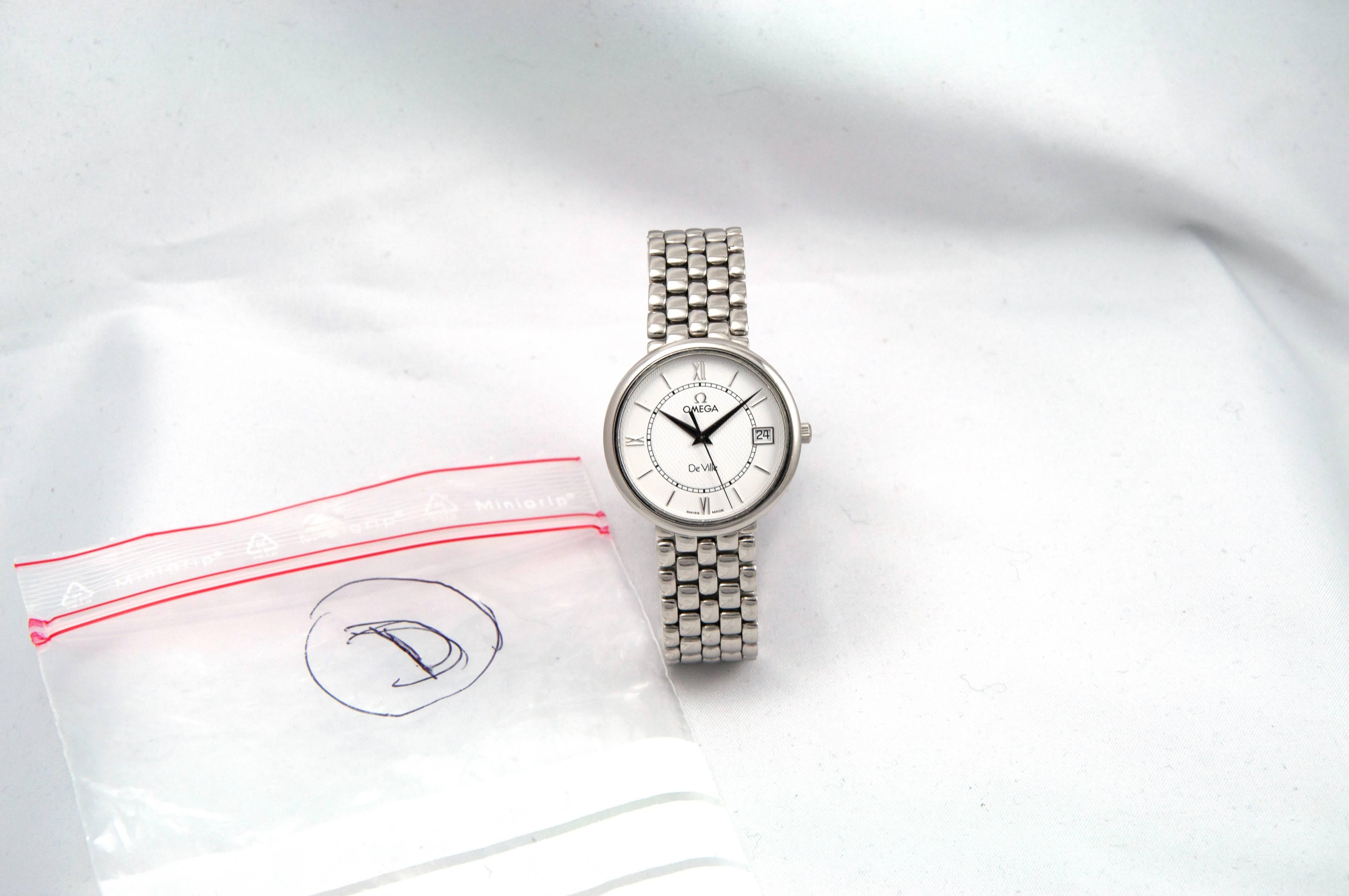 Omega Stainless Steel De Ville Classical Round Ultra Thin Quartz Wristwatch 1