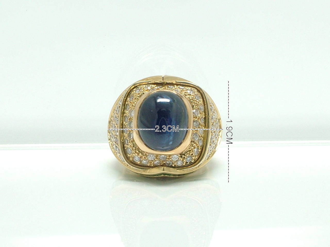 Women's Tsavorite Sapphire Diamond Gold Dome Ring For Sale