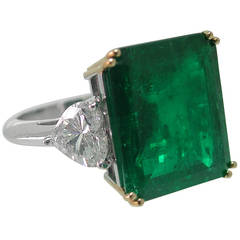 Old Mine Emerald Diamond Ring