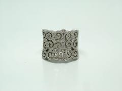 Diamond Gold Spiral Motif Ring