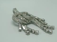 Late Art Deco Diamond Platinum Cascade Pendant