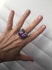 Charming Amethyst Sapphire Gold Turtle Ring