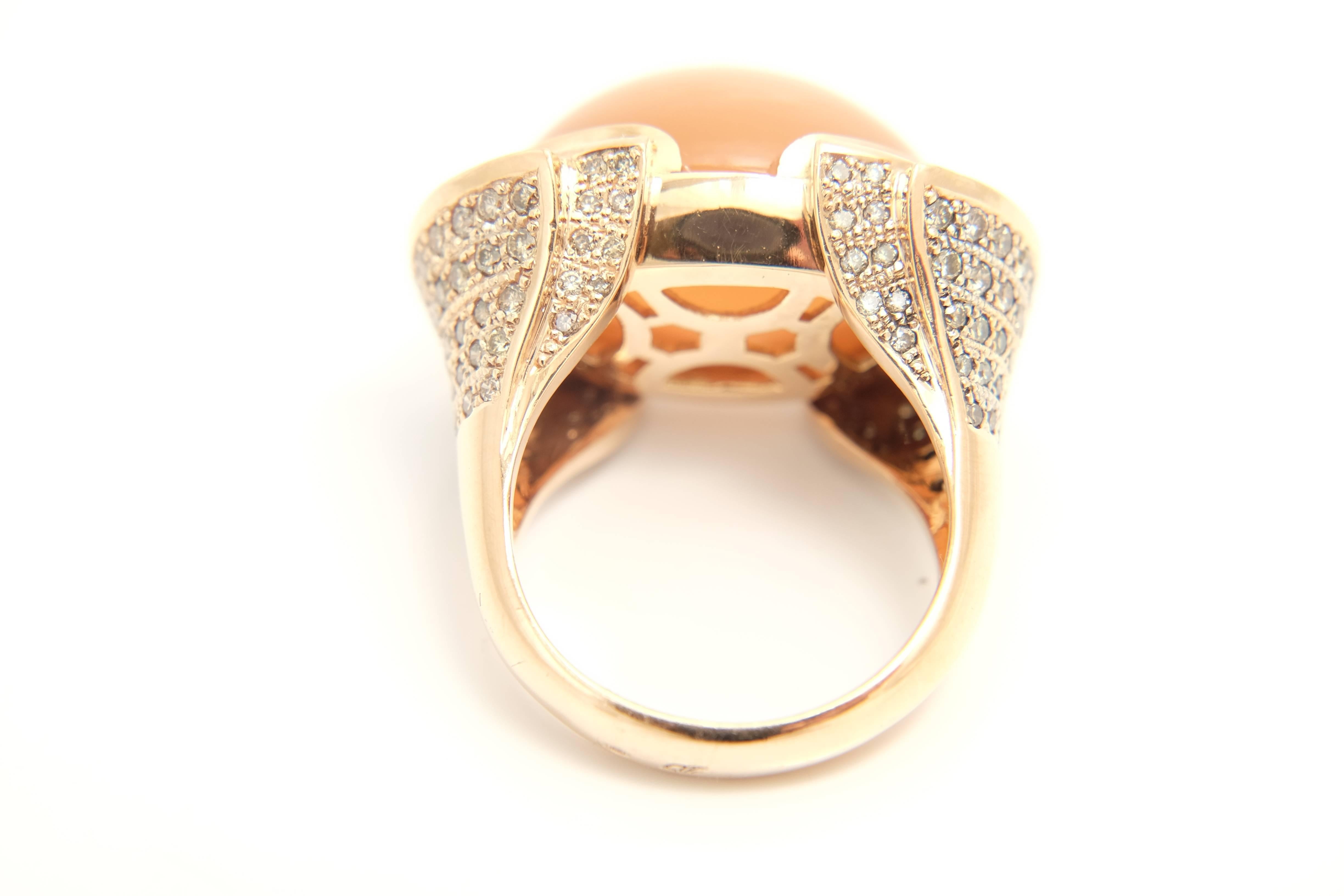Women's Moonstone Diamond Cocktail Ring For Sale