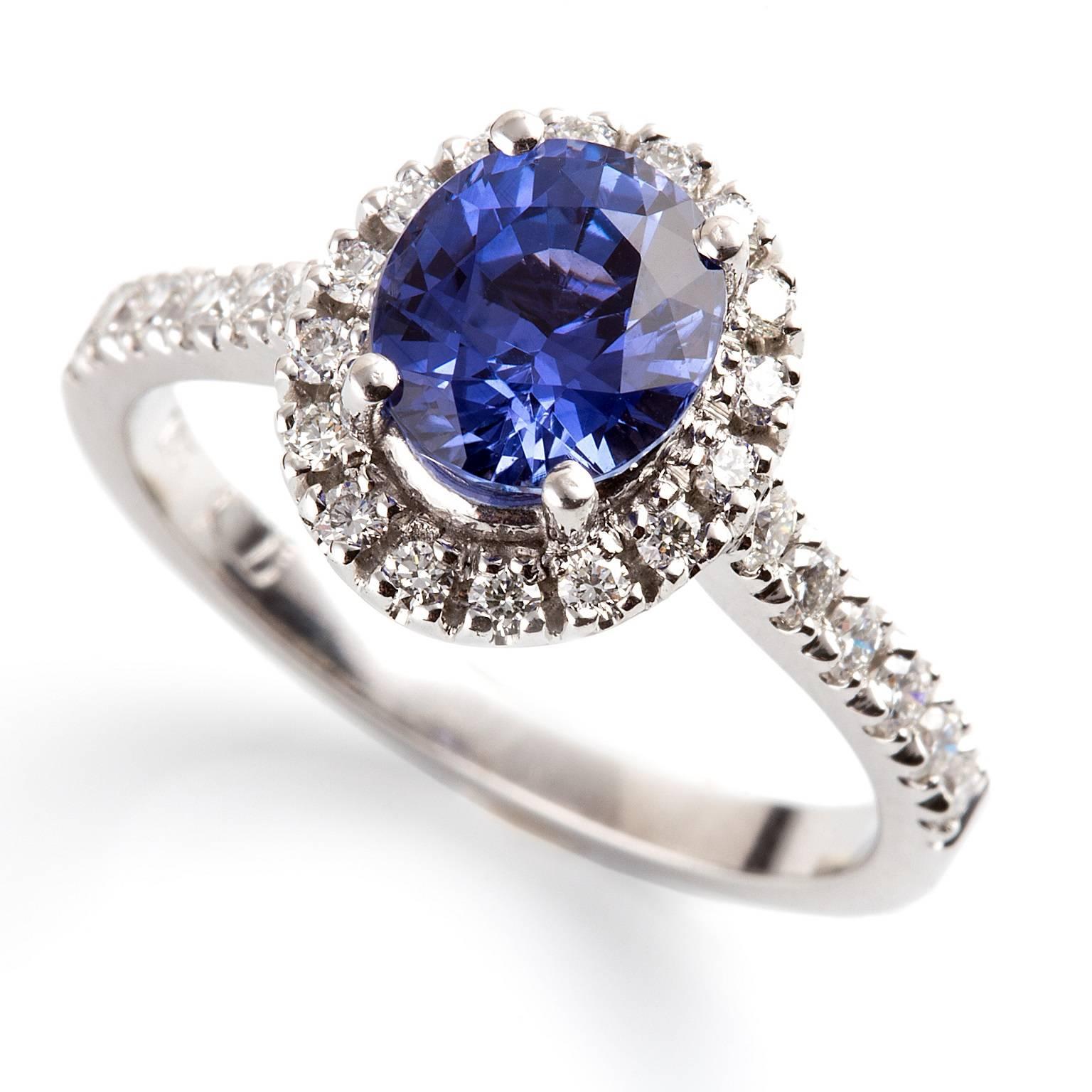 Blu Zaffiro Halo Ring

Set with the finest blue Ceylon sapphire and surround by a halo of diamonds and diamonds extending into the band, this ring is absolutely beautiful.

Oval faceted sapphire: finest medium blue colour, natural, untreated,