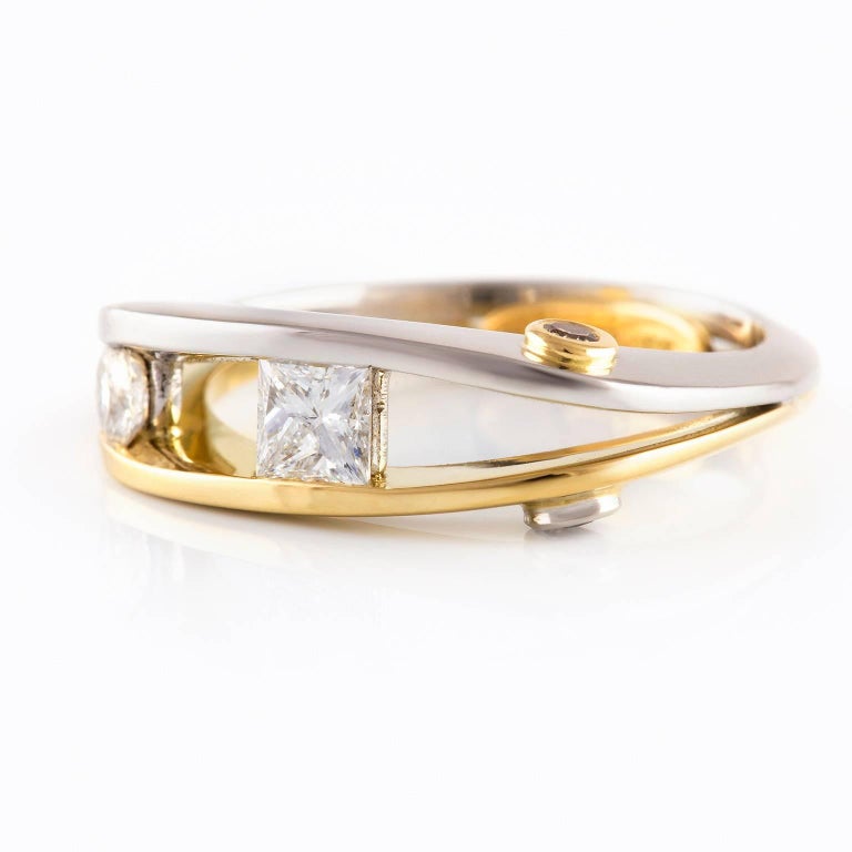 Kian Design Platinum and 18 Carat Yellow Gold Diamond 