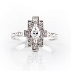 Kian Design Marquise Diamond Art Deco Style Ring