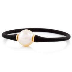 Kian Design 18 Carat Two-Tone Gold South Sea Pearl and Round Diamond Bracelet