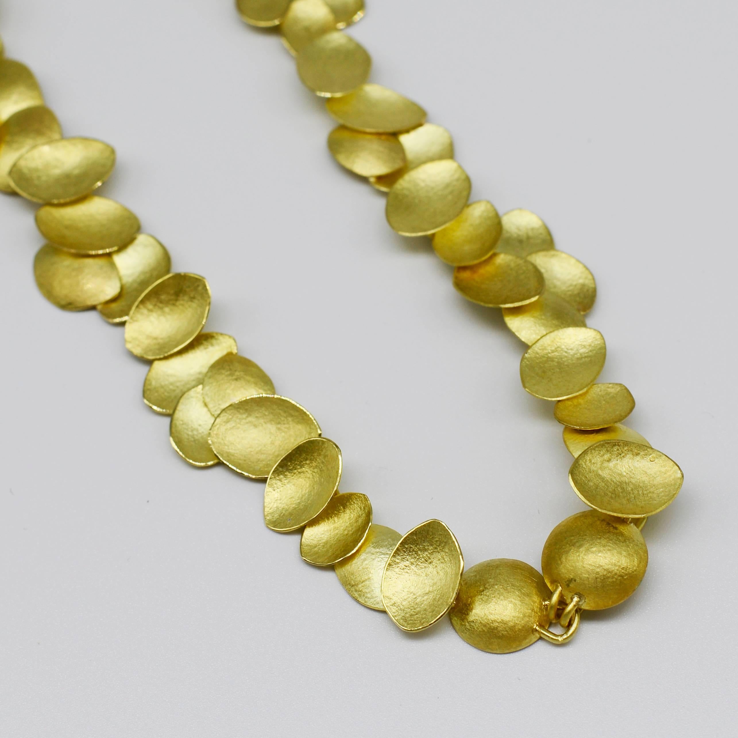 Artist Kayo Saito Gold Petal Choker Necklace