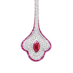 Natural Ruby and Diamond Drop Earrings