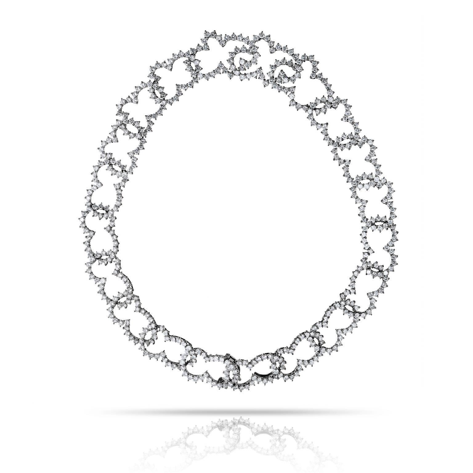 Angela Cummings Platinum Diamond Necklace and Bracelet Set

From Important Jewelry Collection: 
Angela Cummings Platinum Diamond Necklace and Bracelet Set

Platinum and Diamond Necklace and Bracelet, Angela Cummings
Composed of interlocking free