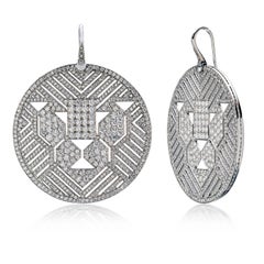 Gianni Bulgari Enigma Lion Diamond Earrings