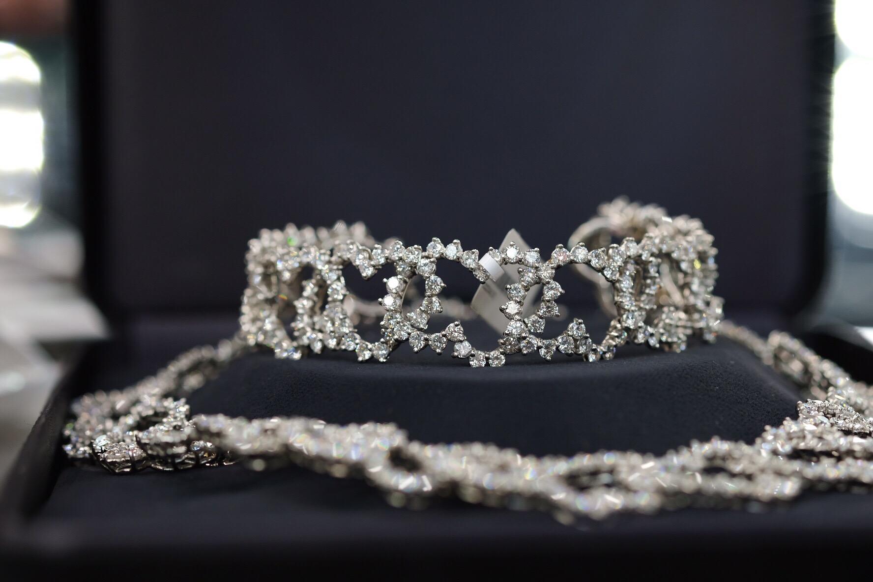 Angela Cummings Platinum Diamond Necklace and Bracelet 70cts 3
