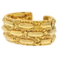 David Webb 18K Yellow Gold Nugget-Style High Polish Cuff Bracelet