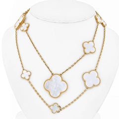 Van Cleef & Arpels Magic Alhambra 11 Motif Mother of Pearl Necklace