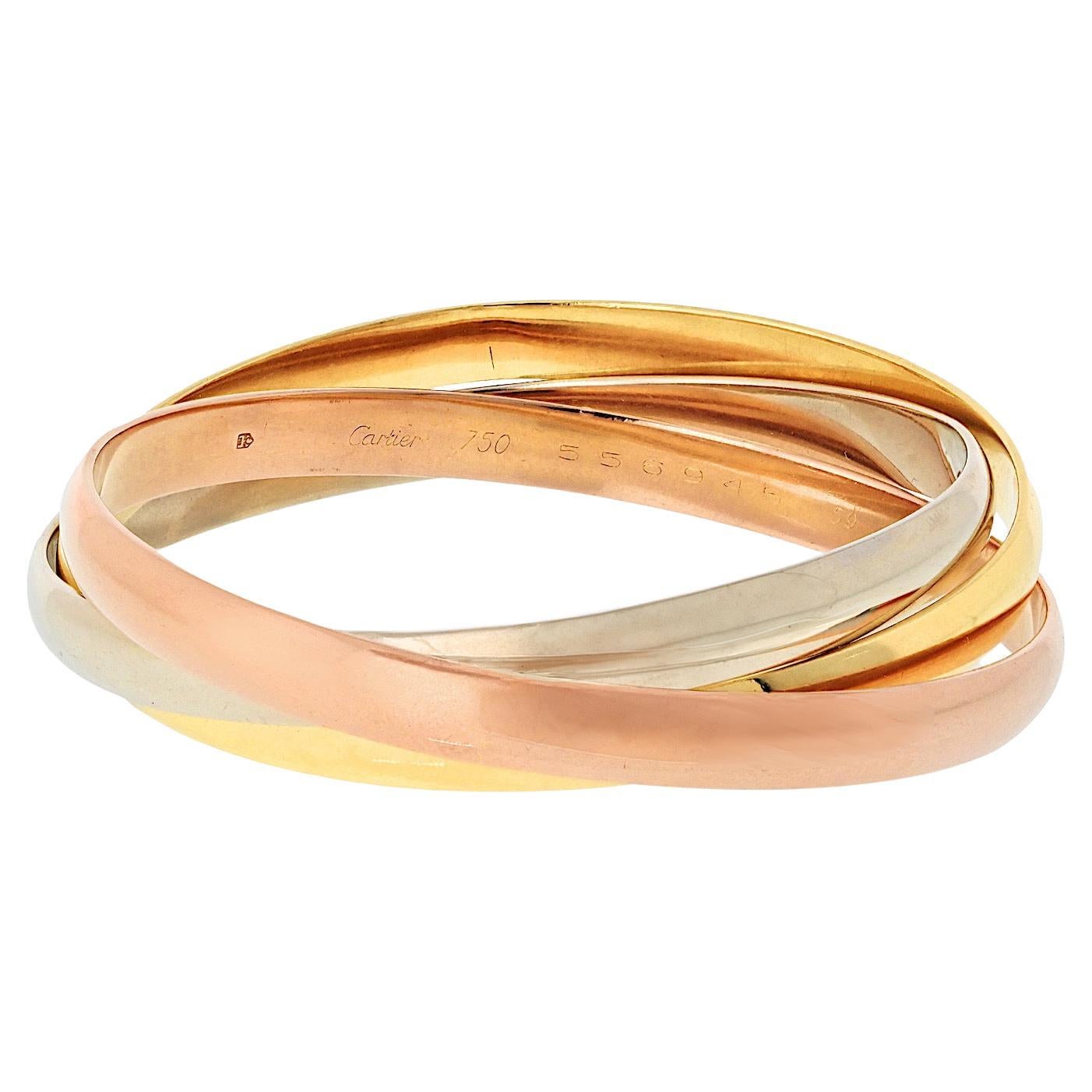 Cartier Trinity 18K Tri Color Larger Modell Roller-Armreif Armband