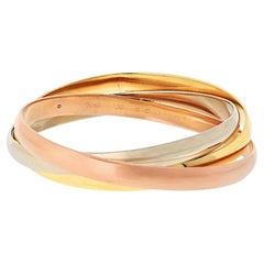 Vintage Cartier Trinity 18K Tri Color Larger Model Roller Bangle Bracelet
