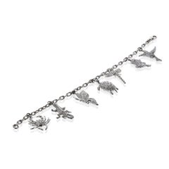 Tiffany & Co. Pulsera de platino con 7 dijes y diamantes