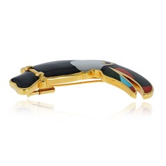 Tiffany & Co. Toucan-Brosche mit emailliertem Vogel aus 18-karätigem Gelbgold
