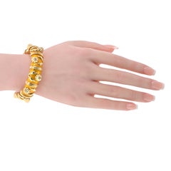 Tiffany & Co. Schlumberger 18K Gold Paillonne Yellow Enamel Cones Bracelet