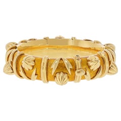 Tiffany & Co. Schlumberger 18K Gold Paillonne Yellow Enamel Cones Bracelet