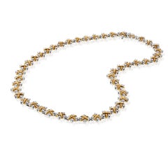 Tiffany & Co 18K Yellow Gold Platinum Lynn Diamond Necklace