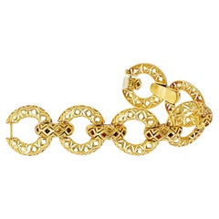 Tiffany & Co. 18K Yellow Gold Open Work Round Link Bracelet