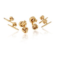 Tiffany & Co. 14K Yellow Gold Full Set Knot Vintage Cufflinks