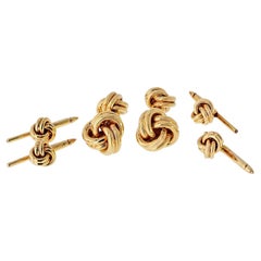Tiffany & Co. 14K Yellow Gold Full Set Knot Vintage Cufflinks