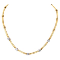 Tiffany & Co. 18K Yellow Gold Platinum 1.00ct Diamond Necklace, 15 Inches