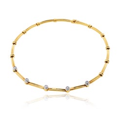 Collana Tiffany & Co. in oro giallo 18 carati e platino con diamante da 1,00 carati, 15 pollici