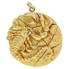 Tiffany & Co. Ciondolo "Scorpio Zodiac" degli anni '70 in oro giallo 18 carati, prodotto in Italia