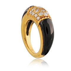 Bague Van Cleef & Arpels en or jaune 18 carats, sertie de diamants des Philippines et d'onyx