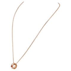 Bvlgari Serpenti Viper 18K Rose Gold Carnelian and Diamond Pendant Necklace