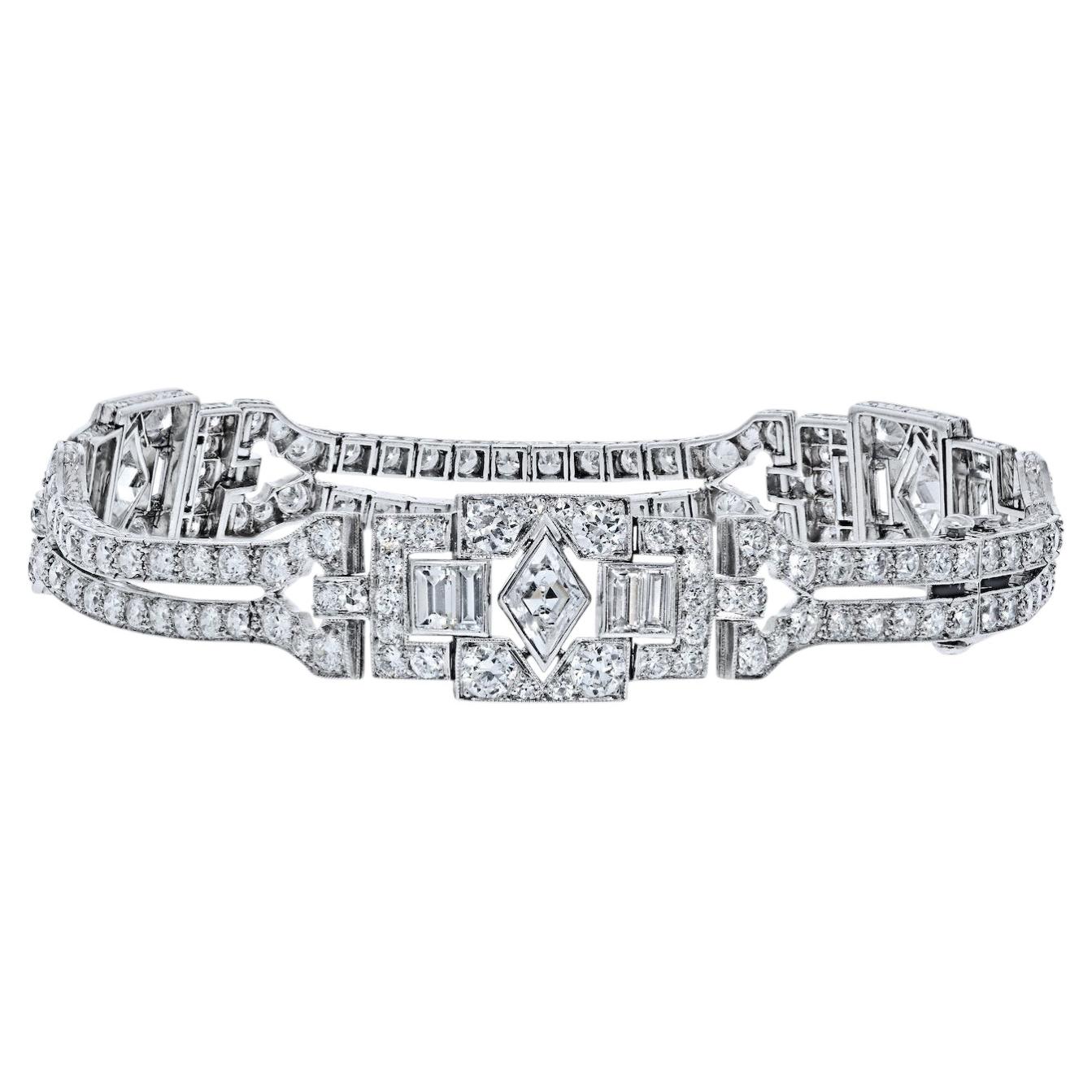 Pre-owned Oscar Heyman Art Deco Platinum Diamond Bracelet In Multiple
