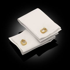 Cartier 18K Yellow Gold Octagonal Mens Cuff Links