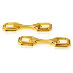 Cartier 18K Yellow Gold Octagonal Mens Cuff Links
