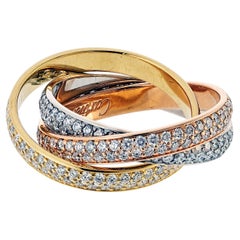 Cartier Pave Trinity Diamond Roller Ring