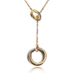 Cartier Trinity Lariat-Halskette aus 18-karätigem Gold mit Diamanten