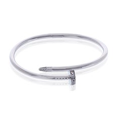 Cartier 18K White Gold Juste Un Clou Diamond Classic Bracelet Size 18