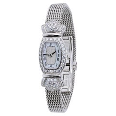 Montre vintage Audemars Piguet « Charleston » en or blanc 18 carats sertie de diamants