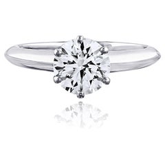 Tiffany & Co Platinum 1.56ct Round Cut Diamond Engagement Ring
