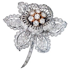 David Webb Platinum Convertible Diamond Flower Brooch