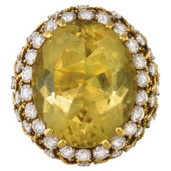 David Webb 18 Karat Gelbgold Bombe Citrin Großer Diamantring