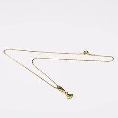 Demantoid Garnet 18 Carat Gold Diamonds Pendant Necklace