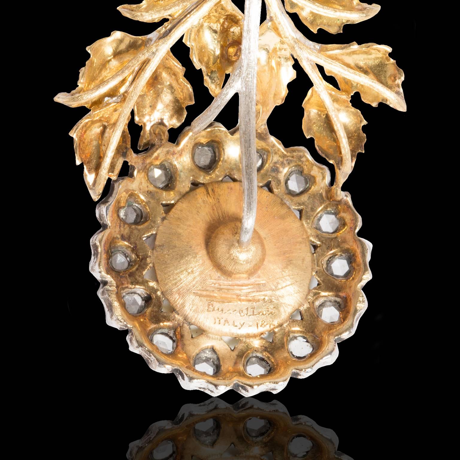 Women's Buccellati Gianmaria 18 Carat Gold, Baroque Pearls and Mother-of-Pearl Earrings