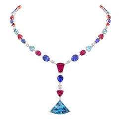 collier tourmaline Tivon 18k Gold Diamond Tanzanite Tourmaline Aquamarine
Rubelite Full Collier