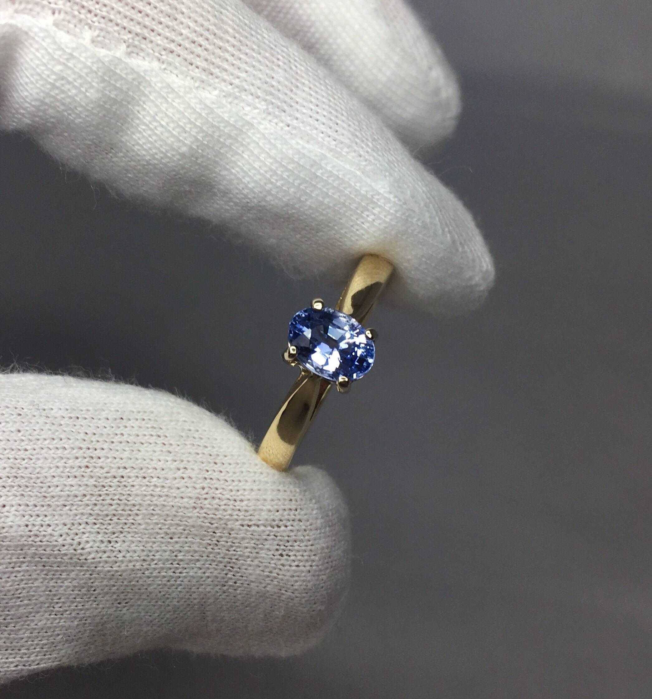 Fine natural light blue Ceylon sapphire set in a beautiful 18k mixed gold setting.

1.09 carat stone with stunning light blue colour and very good clarity. 
Comes with IGI Antwerp report confirming stone as natural and Ceylon in origin.

Ring size