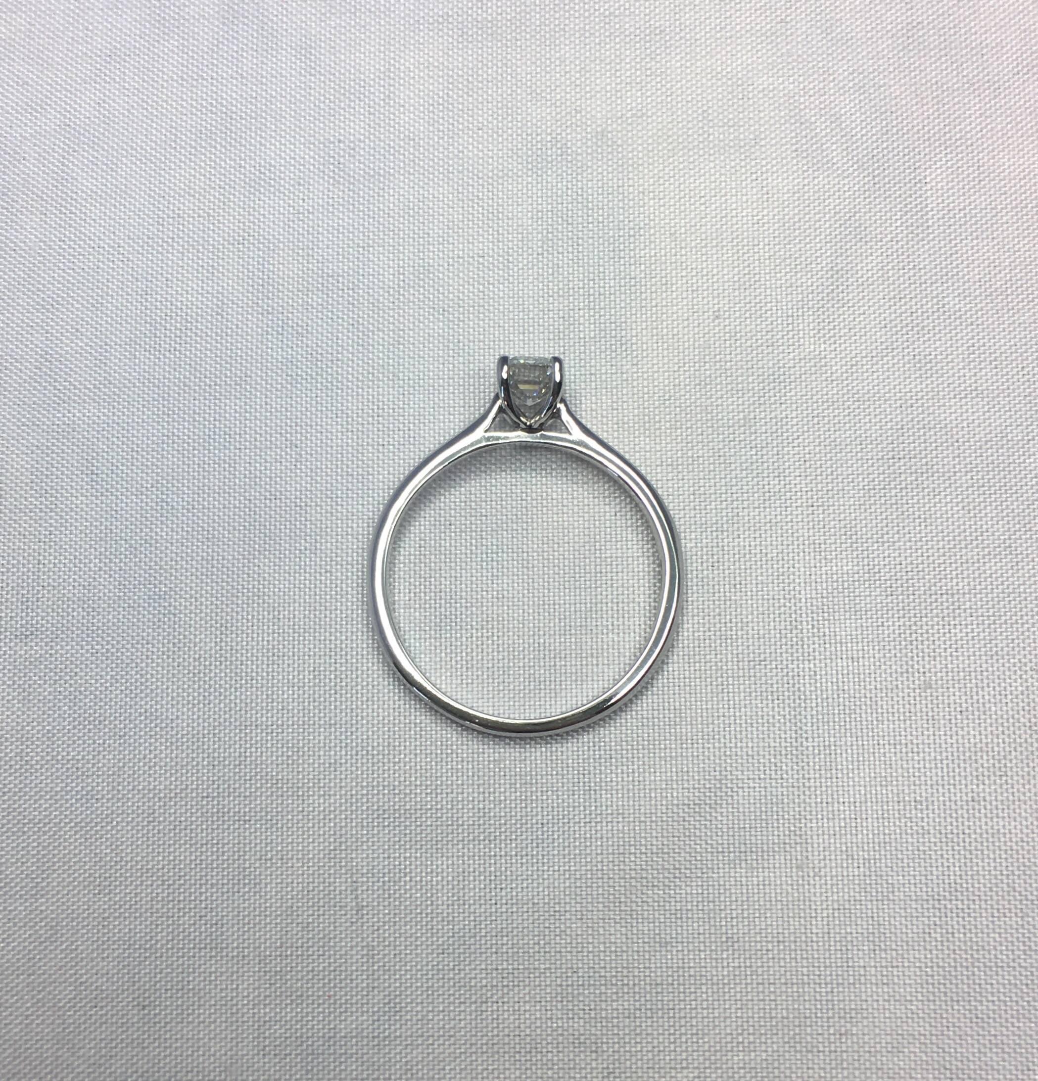 GIA Certified 0.50 Carat Emerald Cut Diamond Solitaire Platinum Ring H SI1 5